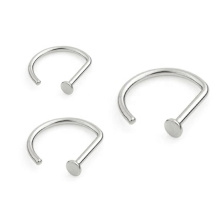 18G 20G Astm F136 Titanium Open D Shape  Nose Ring Nosetril Hoop Piercing